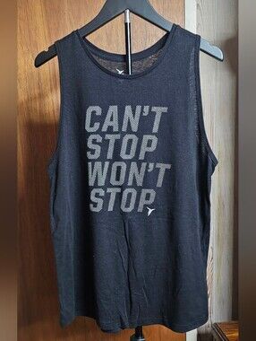 Old Navy Black Graphic Athletic Tank Can't Stop Won't Stop XL